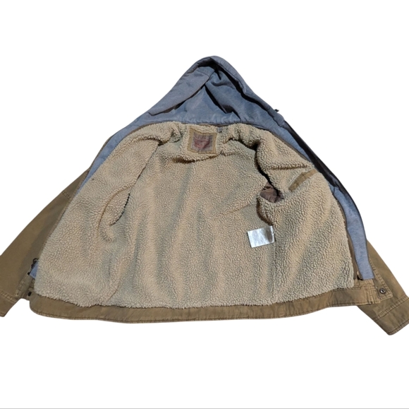 Levi’s Jacket Sherpa Lined Quilted Fleece Hood Trucker Durable Canvas Medium - Picture 9 of 9